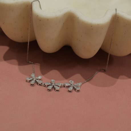 Petal Grace Diamond Pendant Necklace