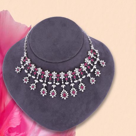 Diamond & Ruby Bridal Necklace Surat