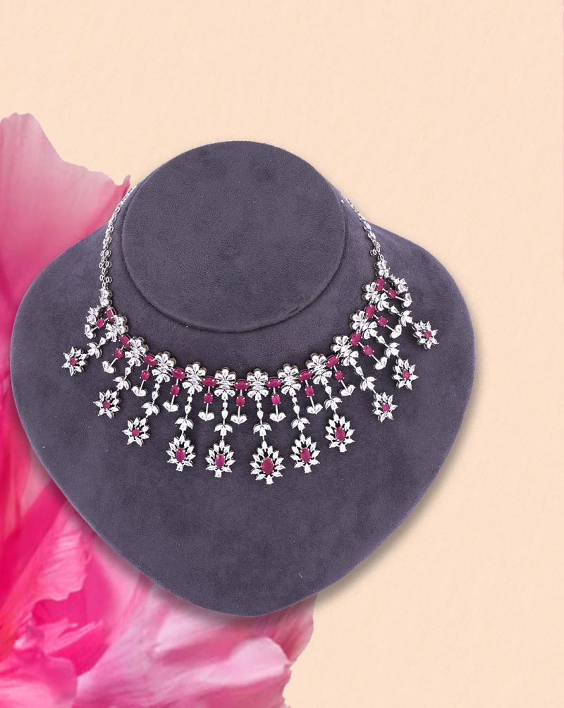 Diamond & Ruby Bridal Necklace Surat