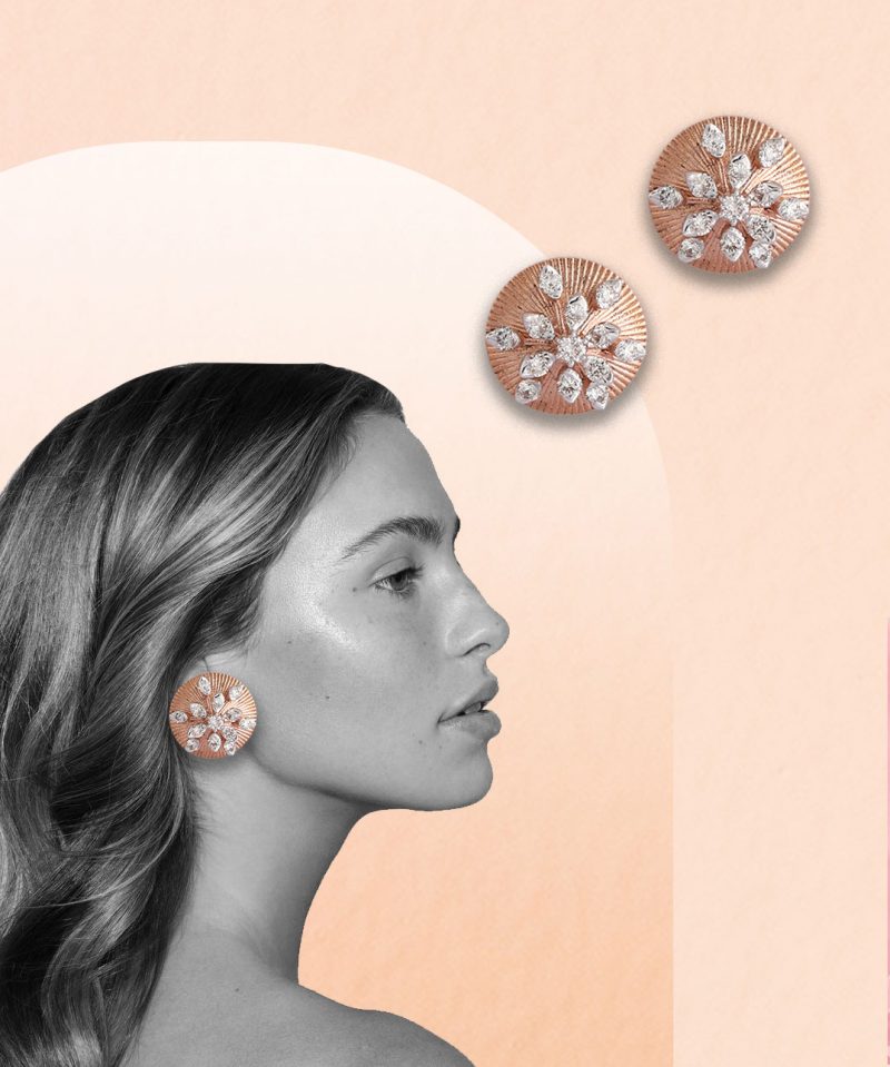 Radiant Bloom Diamond Stud Earrings Surat