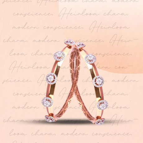 Elysian Radiance Gold Diamond Bangle Bracelet