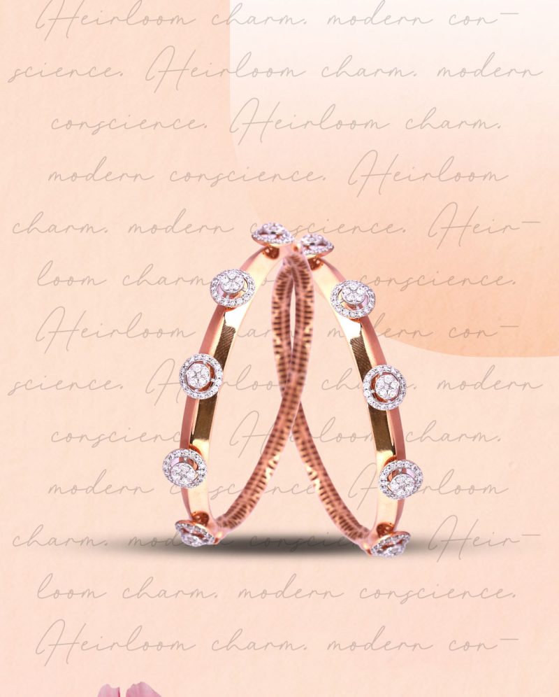 Elysian Radiance Gold Diamond Bangle Bracelet