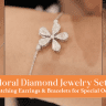 Floral Diamond Jewelry Sets with Matching Earrings & Bracelets for Special Occasions